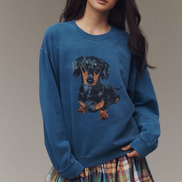 Anthropologie dachshund graphic sweatshirt - Picture 1 of 3